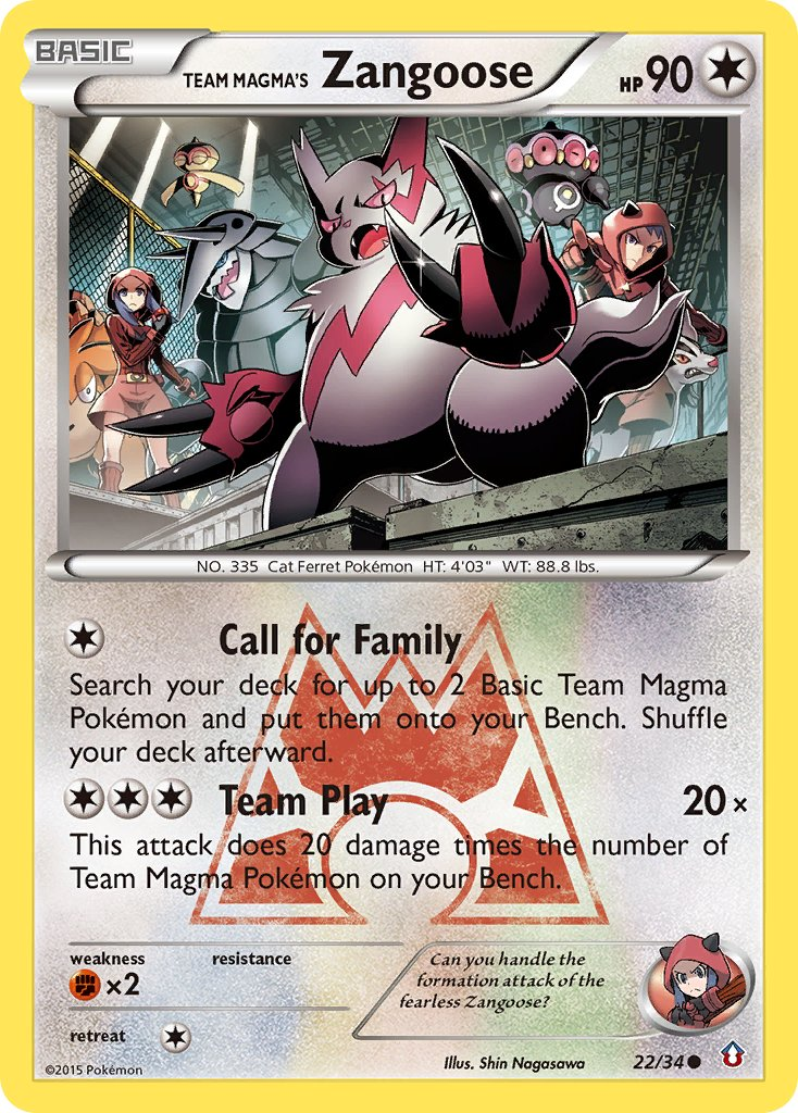 Team Magma's Zangoose Pokémon card