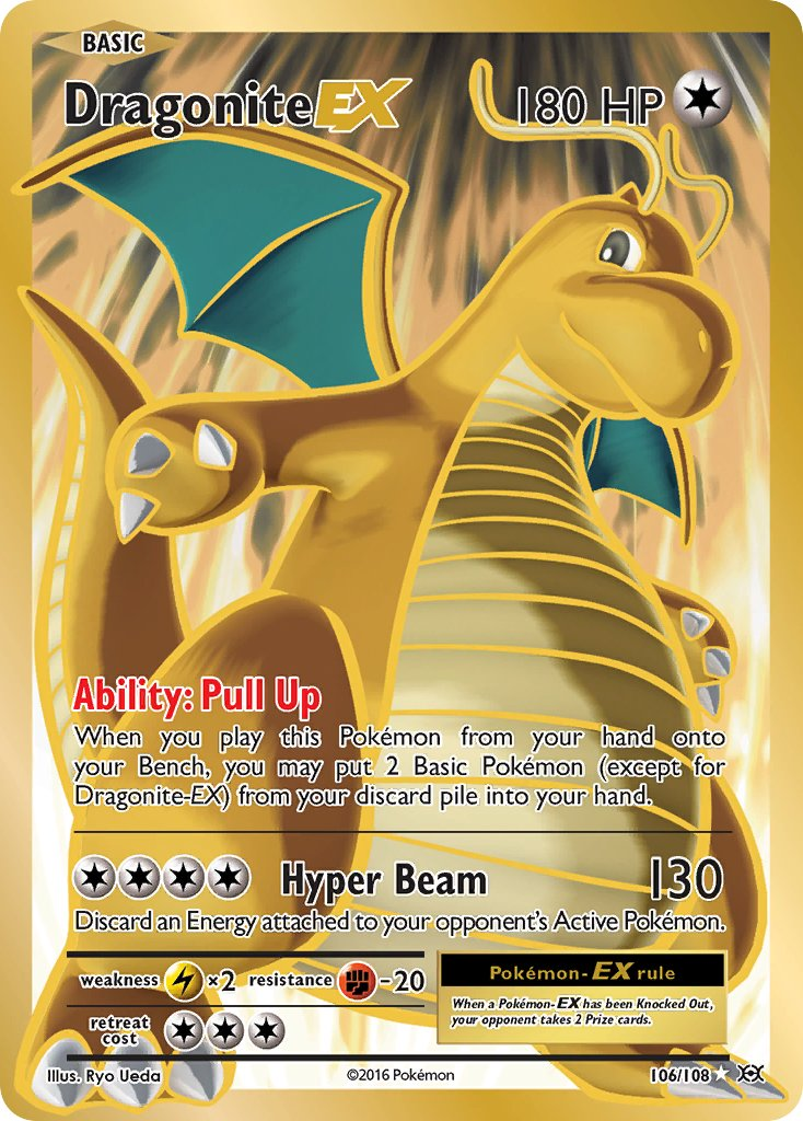 Dragonite EX Pokémon card