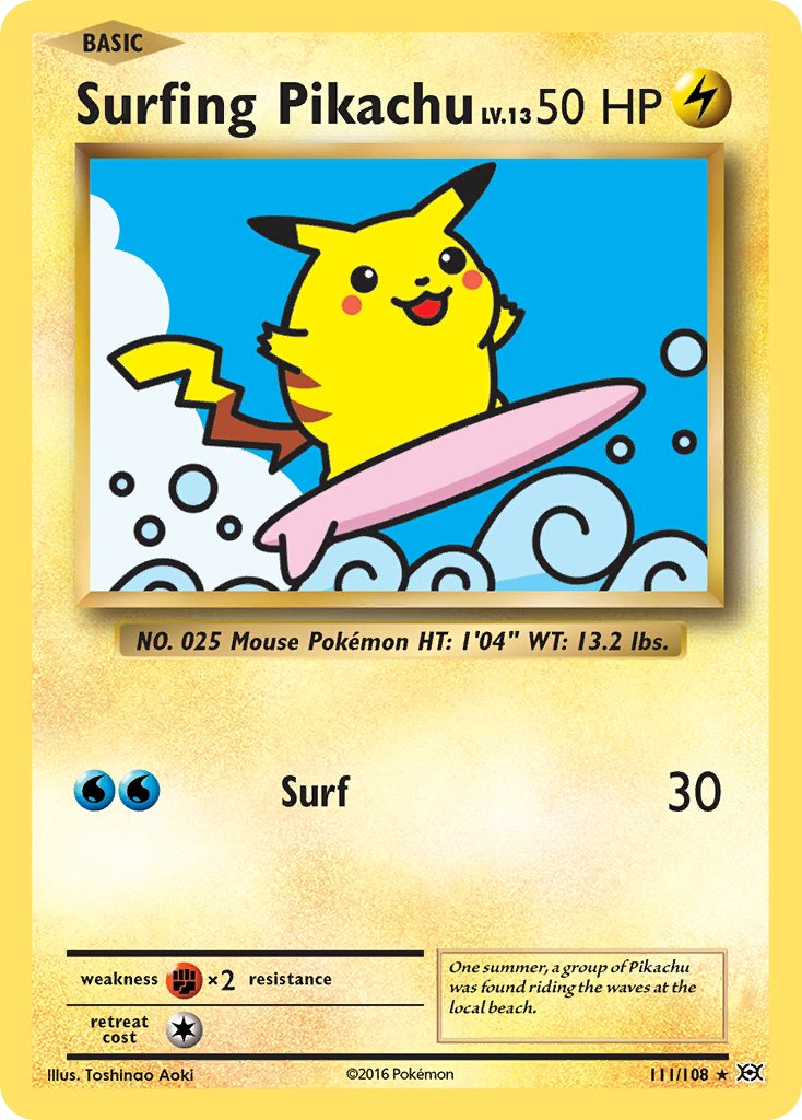 Surfing Pikachu Pokémon card