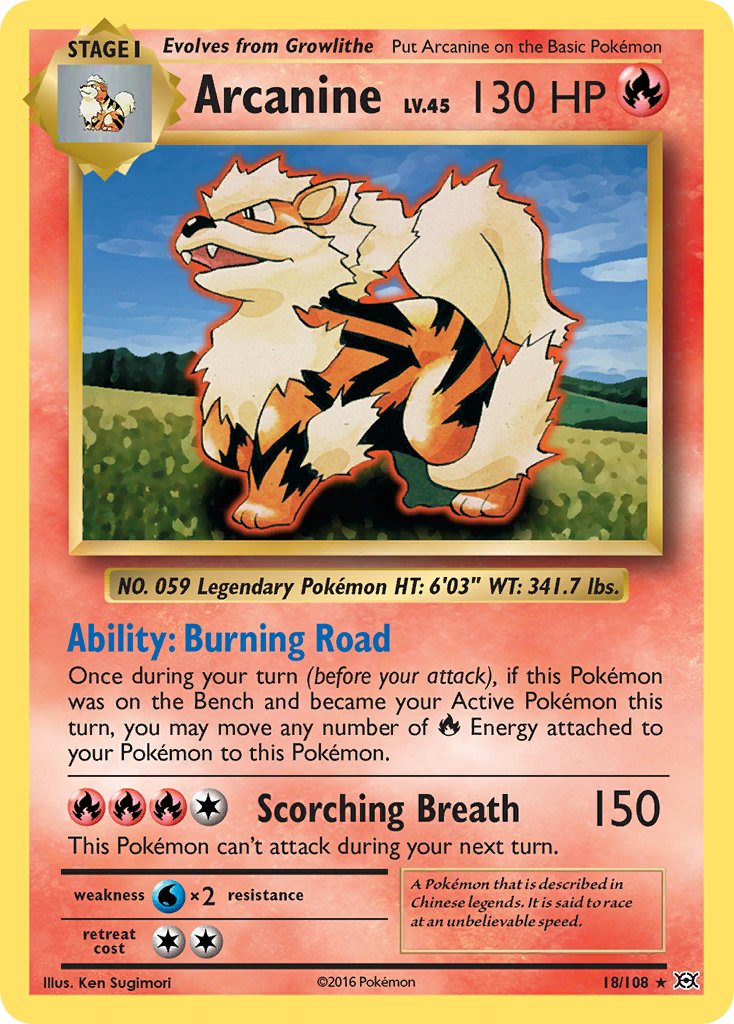 Arcanine Pokémon card