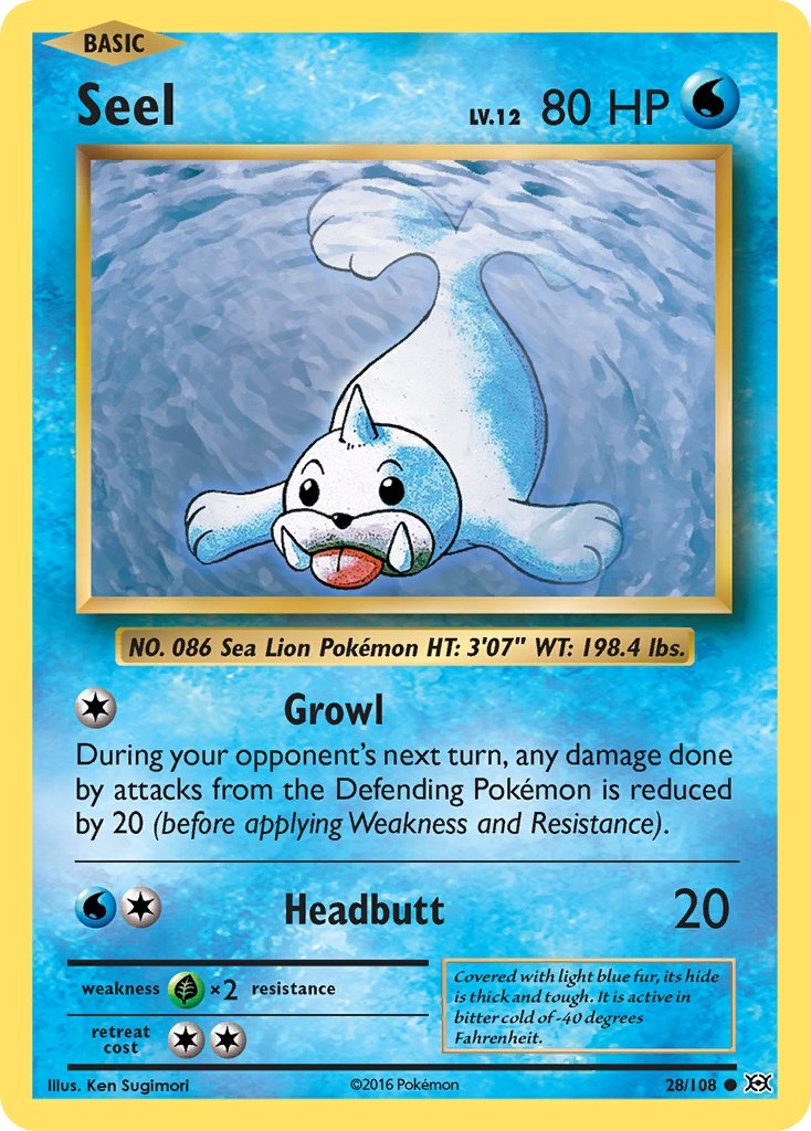 Seel Pokémon card