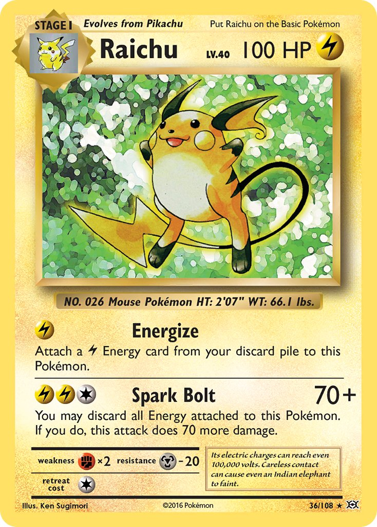 Raichu Pokémon card