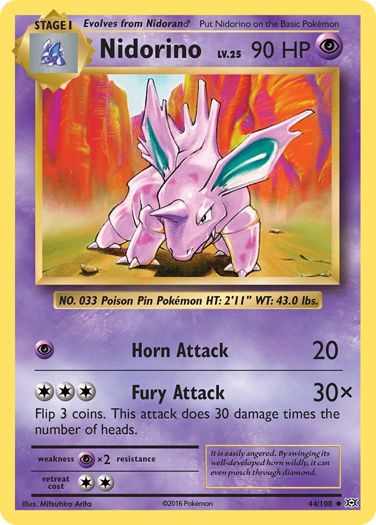 Nidorino Pokémon card