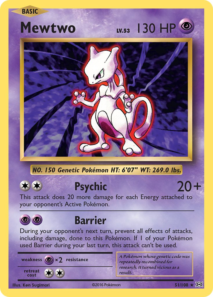 Mewtwo Pokémon card