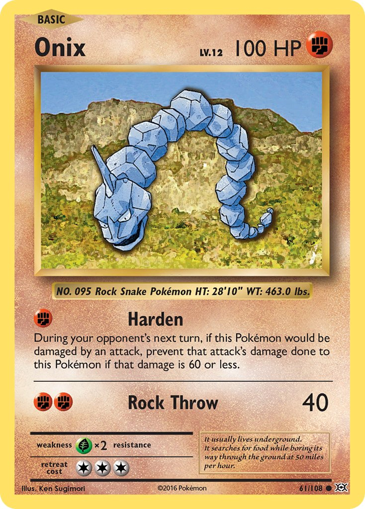 Onix Pokémon card