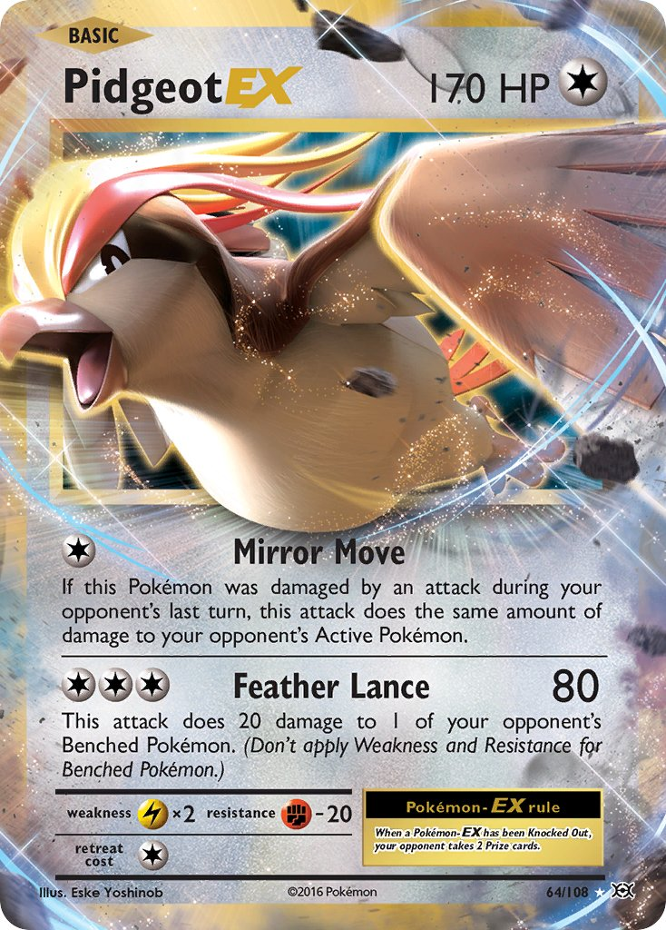 Pidgeot EX Pokémon card