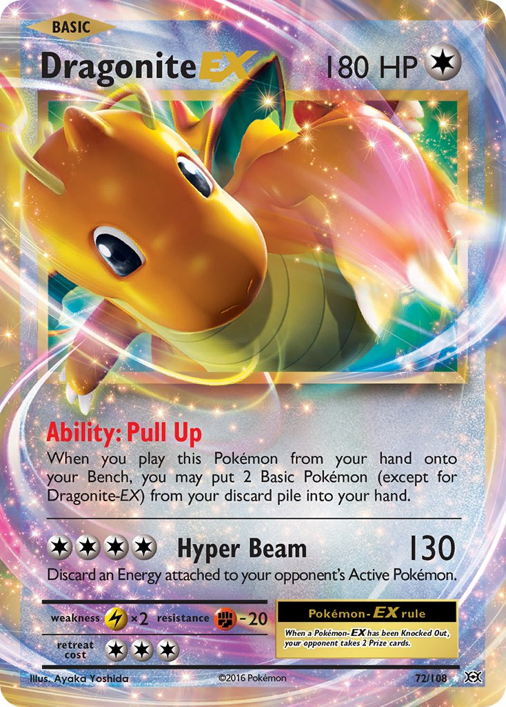 Dragonite EX Pokémon card