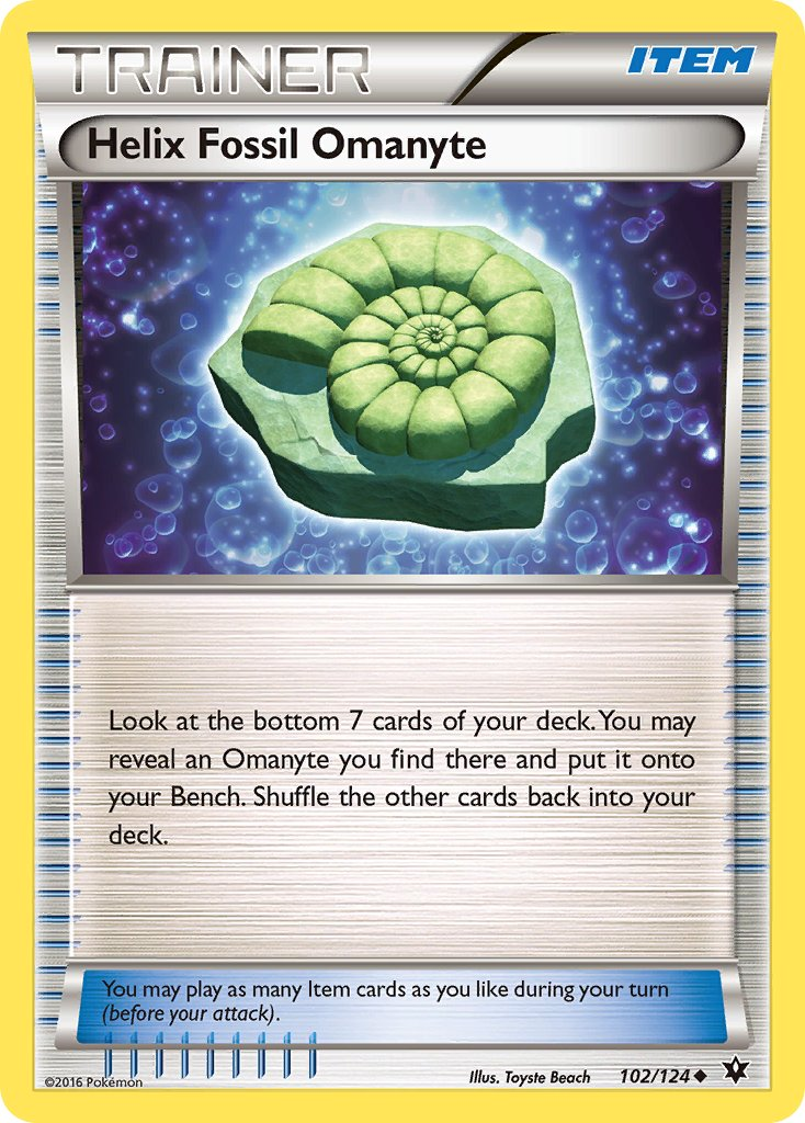 Helix Fossil Omanyte Pokémon card