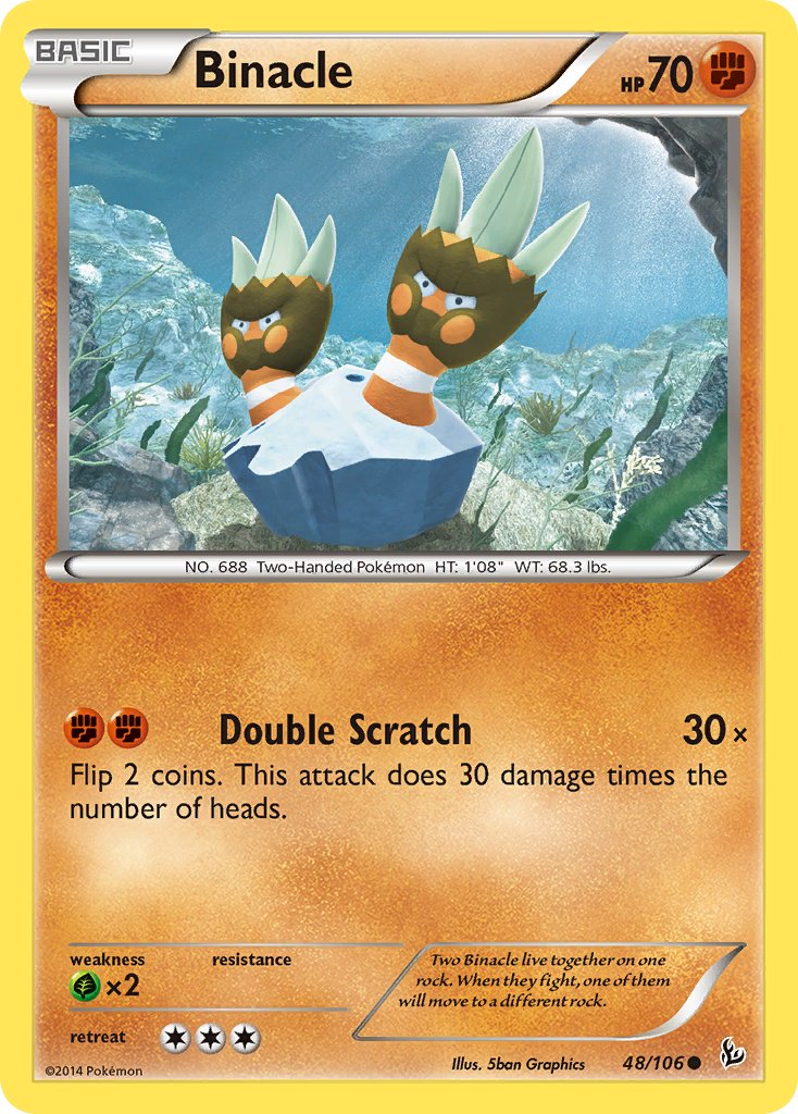 Binacle Pokémon card