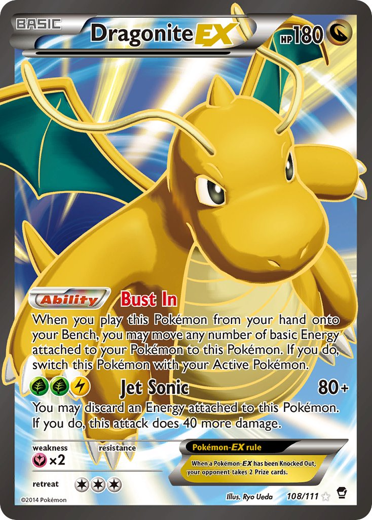 Dragonite EX Pokémon card