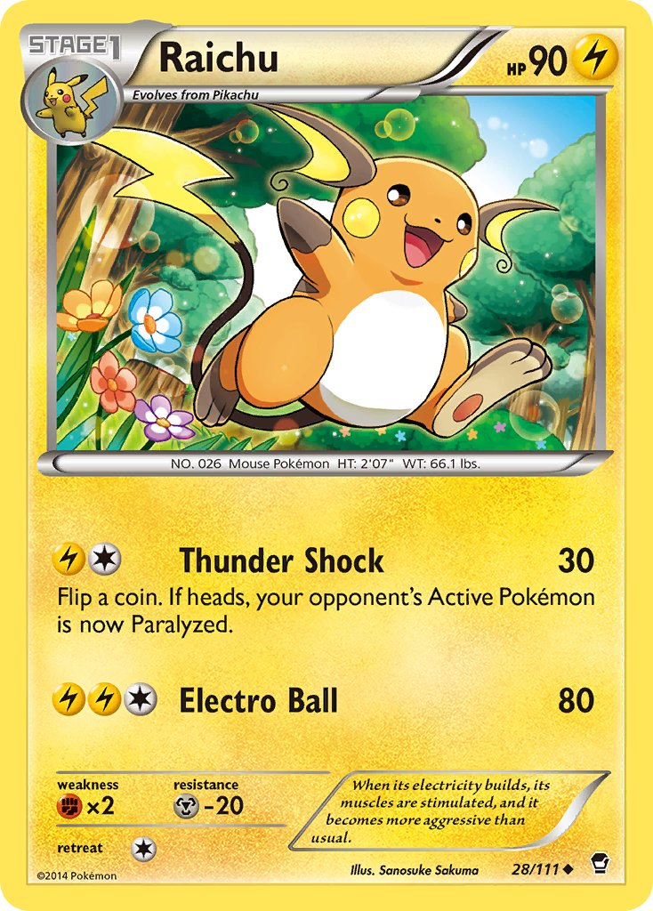 Raichu Pokémon card