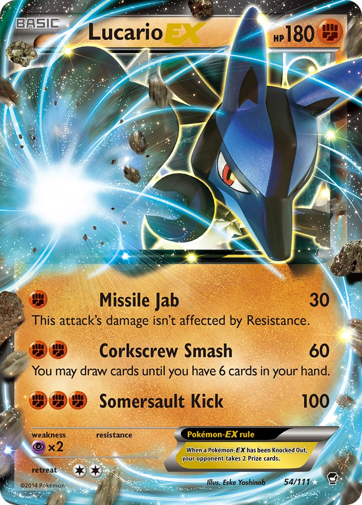 Lucario EX Pokémon card