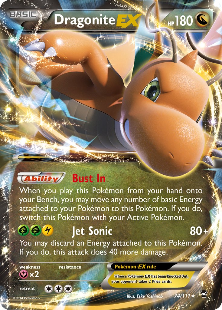 Dragonite EX Pokémon card