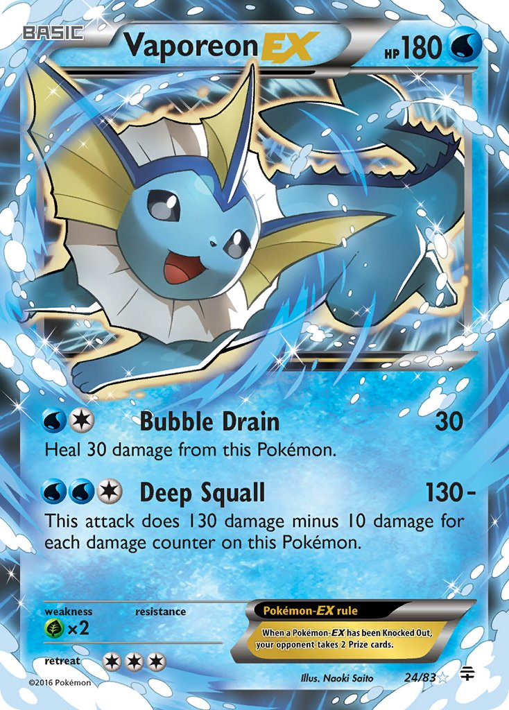 Vaporeon EX Pokémon card