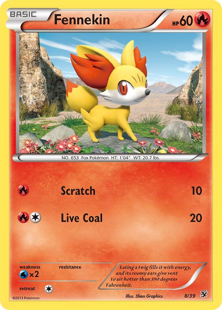 Fennekin Pokémon card
