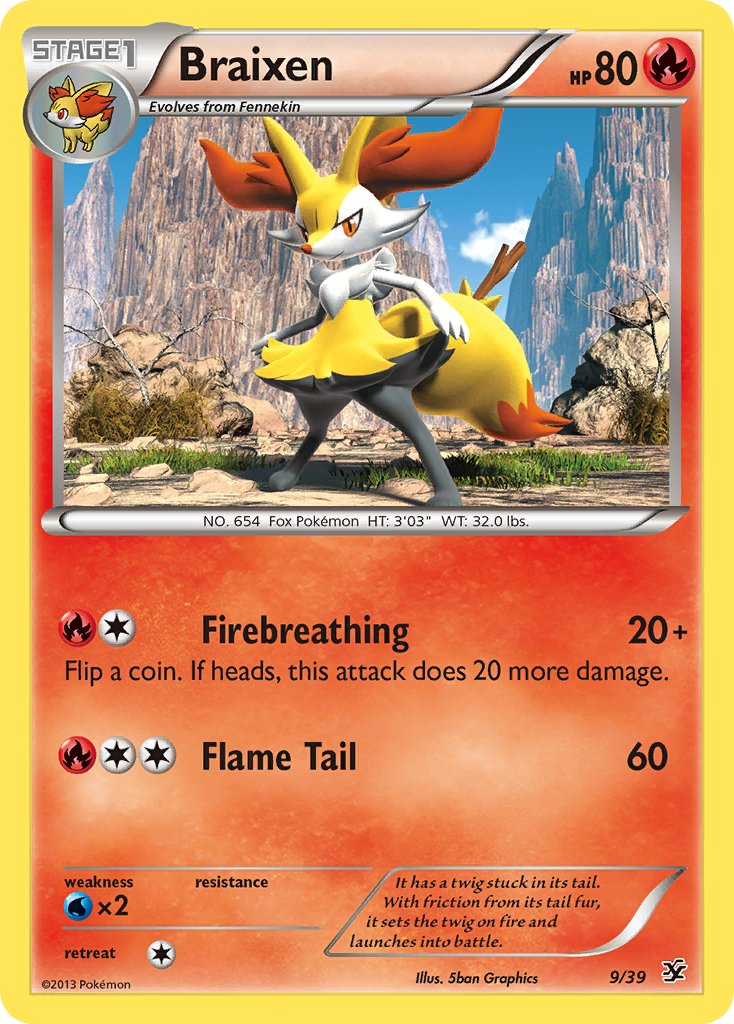Braixen Pokémon card