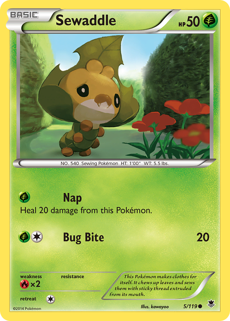 Sewaddle Pokémon card