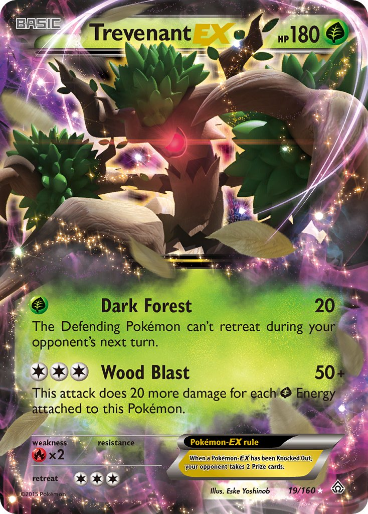 Trevenant EX Pokémon card