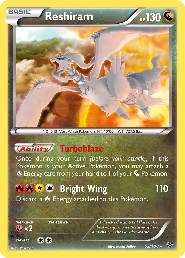 Reshiram Pokémon card