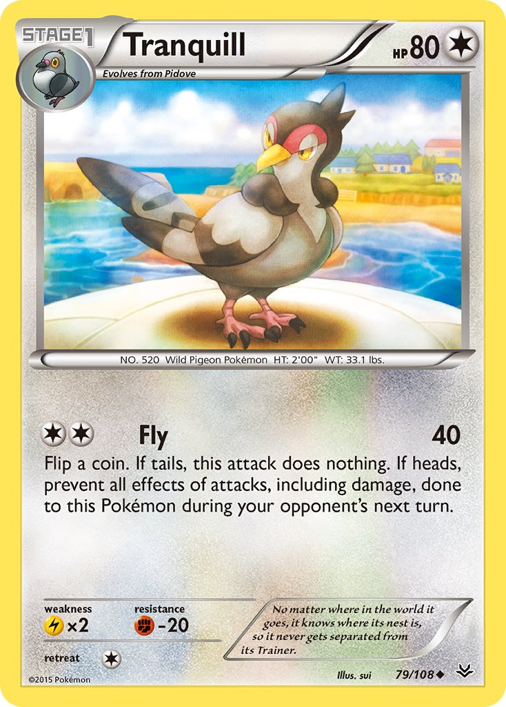 Tranquill Pokémon card