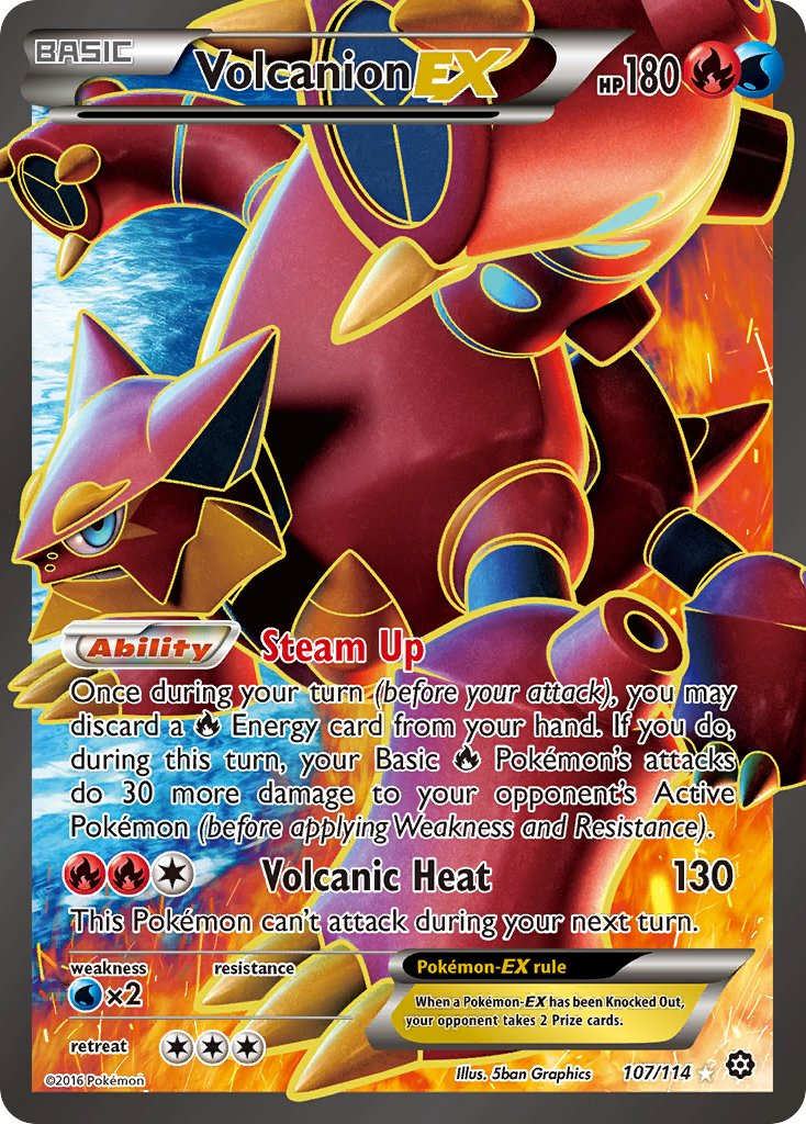 Volcanion EX Pokémon card