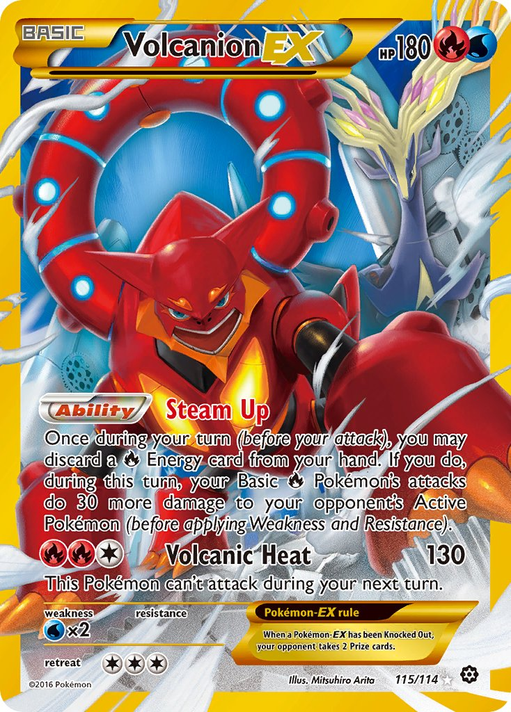 Volcanion EX Pokémon card