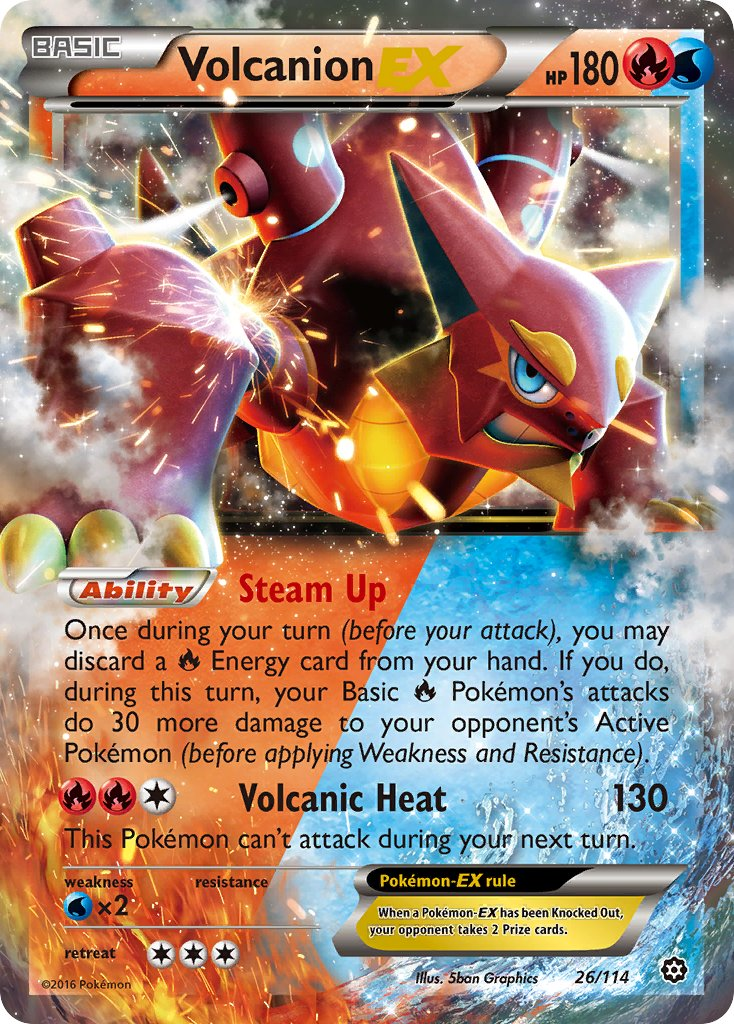 Volcanion EX Pokémon card