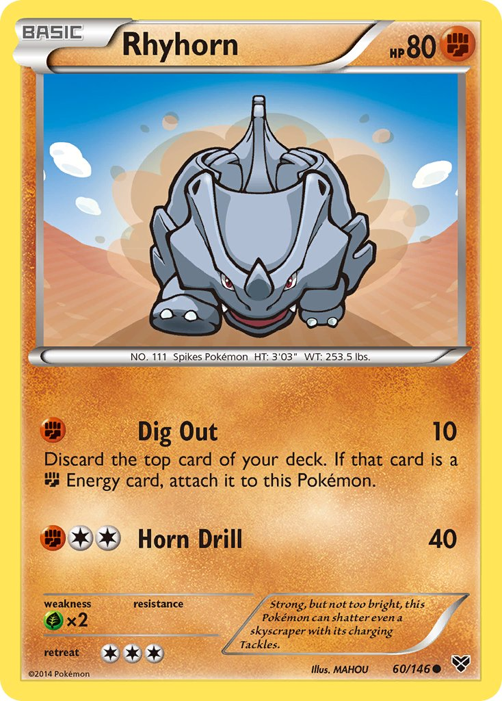 Rhyhorn Pokémon card